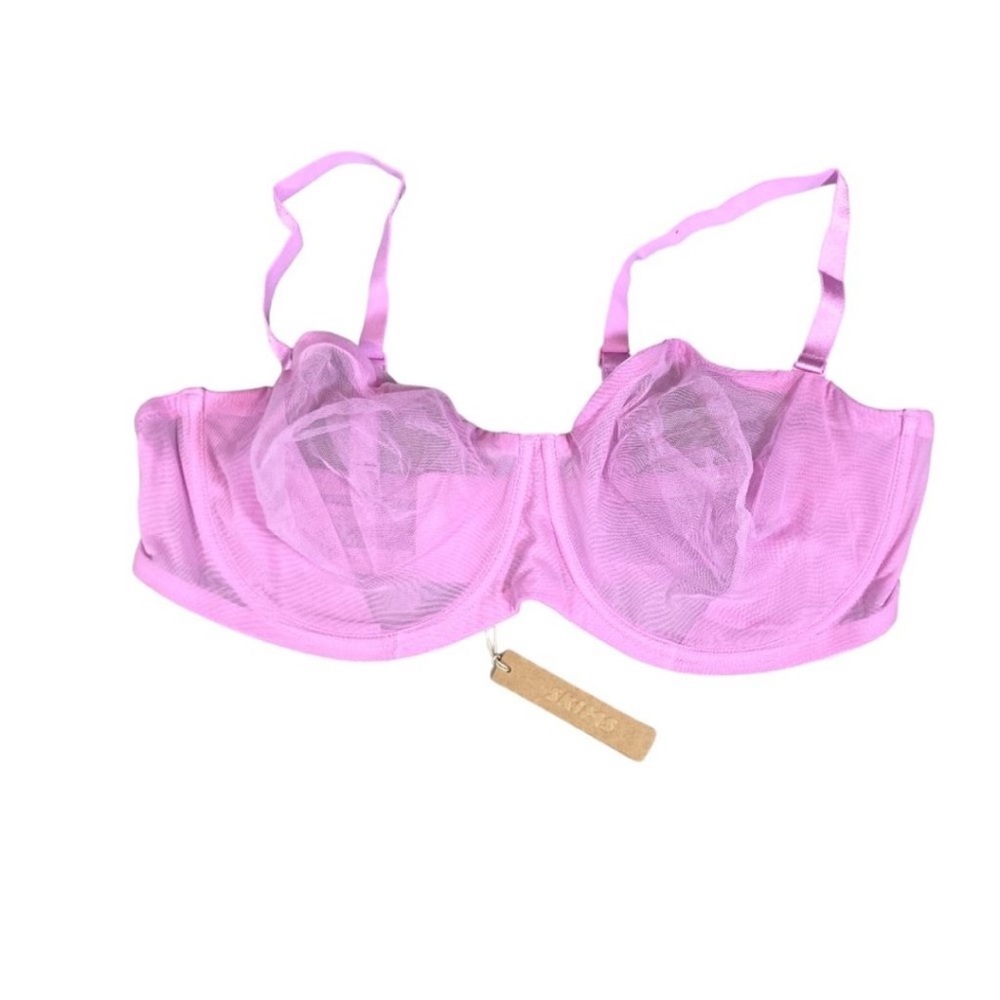 Skims Ultra Fine Mesh Strapless Bra Petal 42DD New